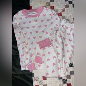 Lake Kids Pajama Set with Pink Hearts
